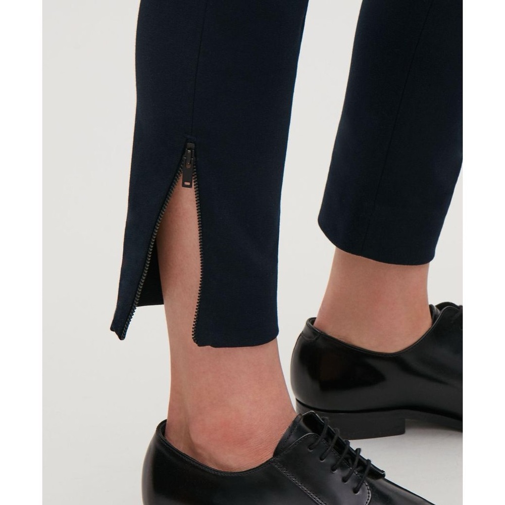 COS Black Stretch Office Career Ankle Zip Pants size EUR 40
